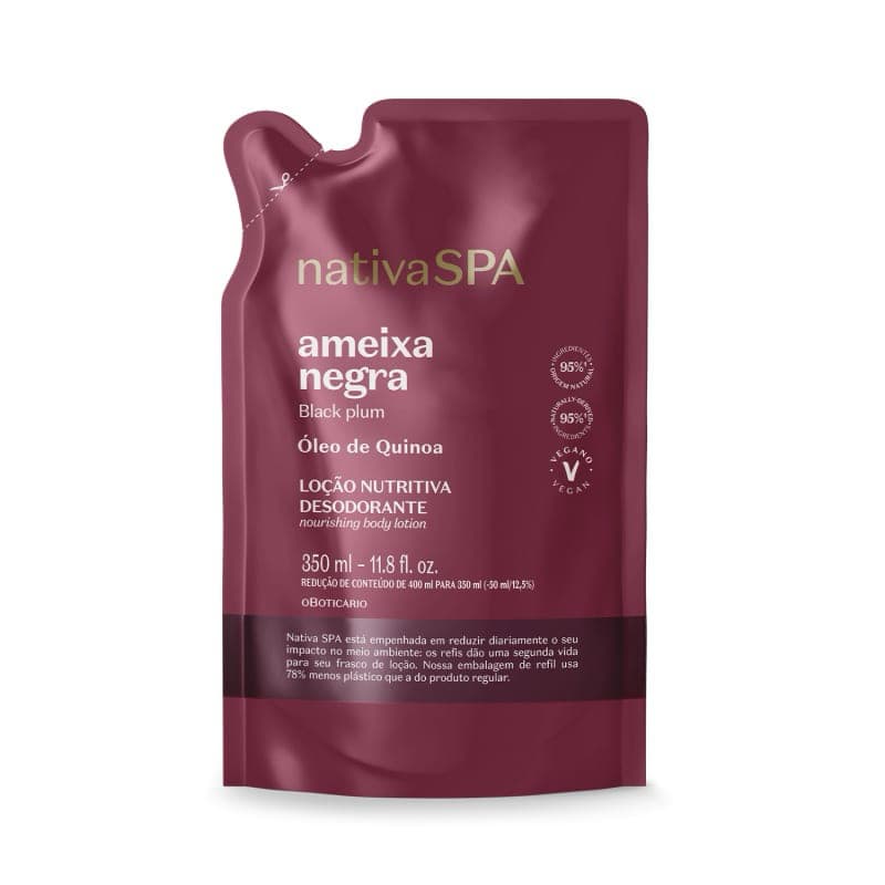 Refil Desodorante Hidratante Corporal Nativa SPA Ameixa Negra 350ml
