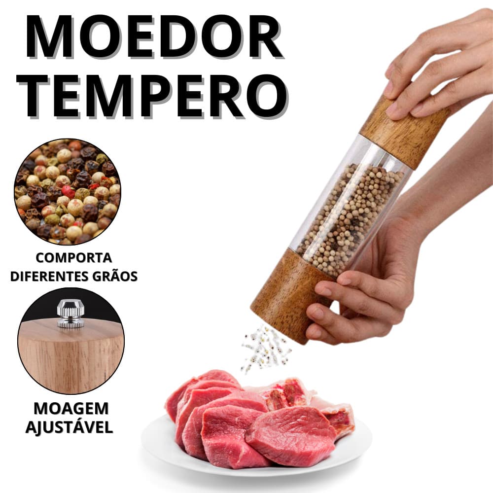 Moedor De Pimenta Do Reino Manual Triturador De Tempero Sal Grosso Grãos Condimentos Graos
