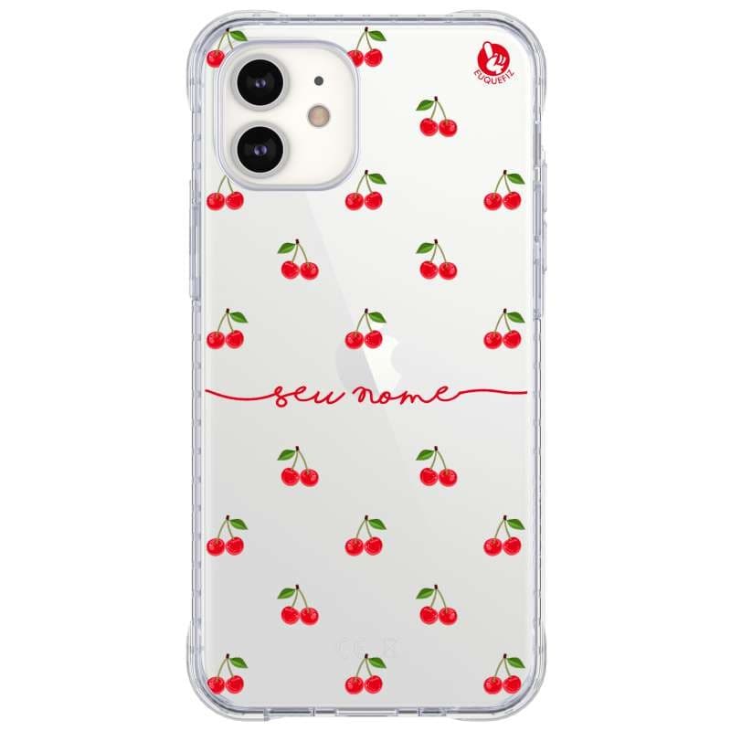 Capinha de Celular Cerejinhas com nome - Diversos Celulares