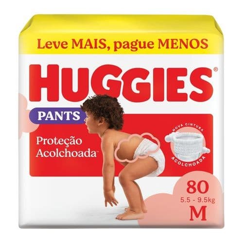 Fralda Huggies Pants Proteção Acolchoada M - 80 un
