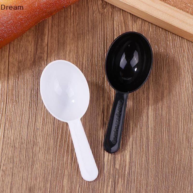 < Dream > 10 Pçs Preto Branco Medição Colher De Chá Plástico 7g 15ml Colheres De Leite Em Pó Grãos De Café Recipiente À 