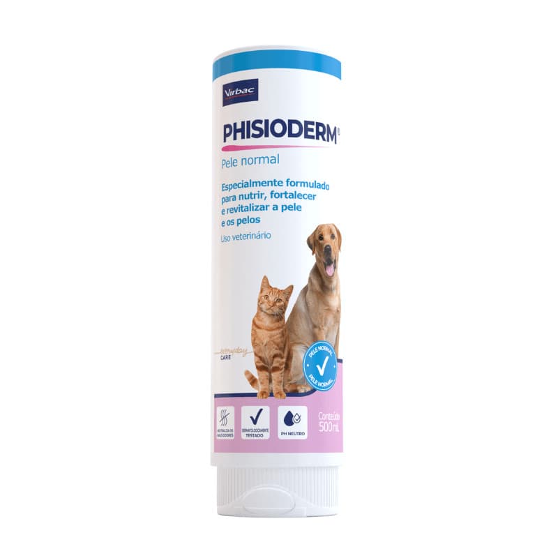 Phisioderm® Shampoo Pele Normal | Virbac 500ml - Shampoo para Cães e Gatos