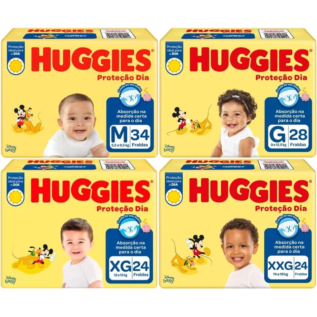 Fralda Infantil Descartável Huggies Baby Proteção Dia Jumbo