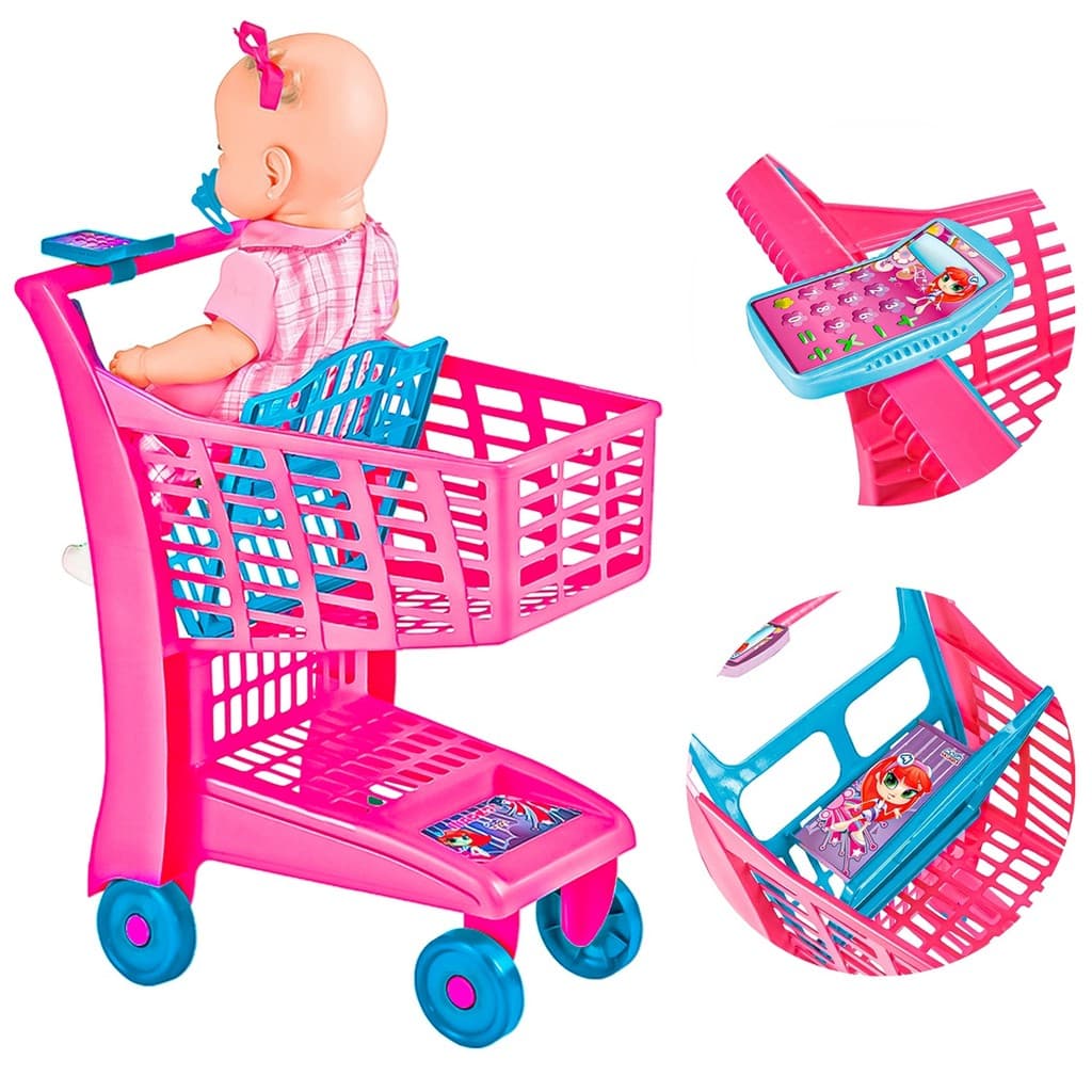 Carrinho De Compra Mercadinho Infantil Pink Magic Toys