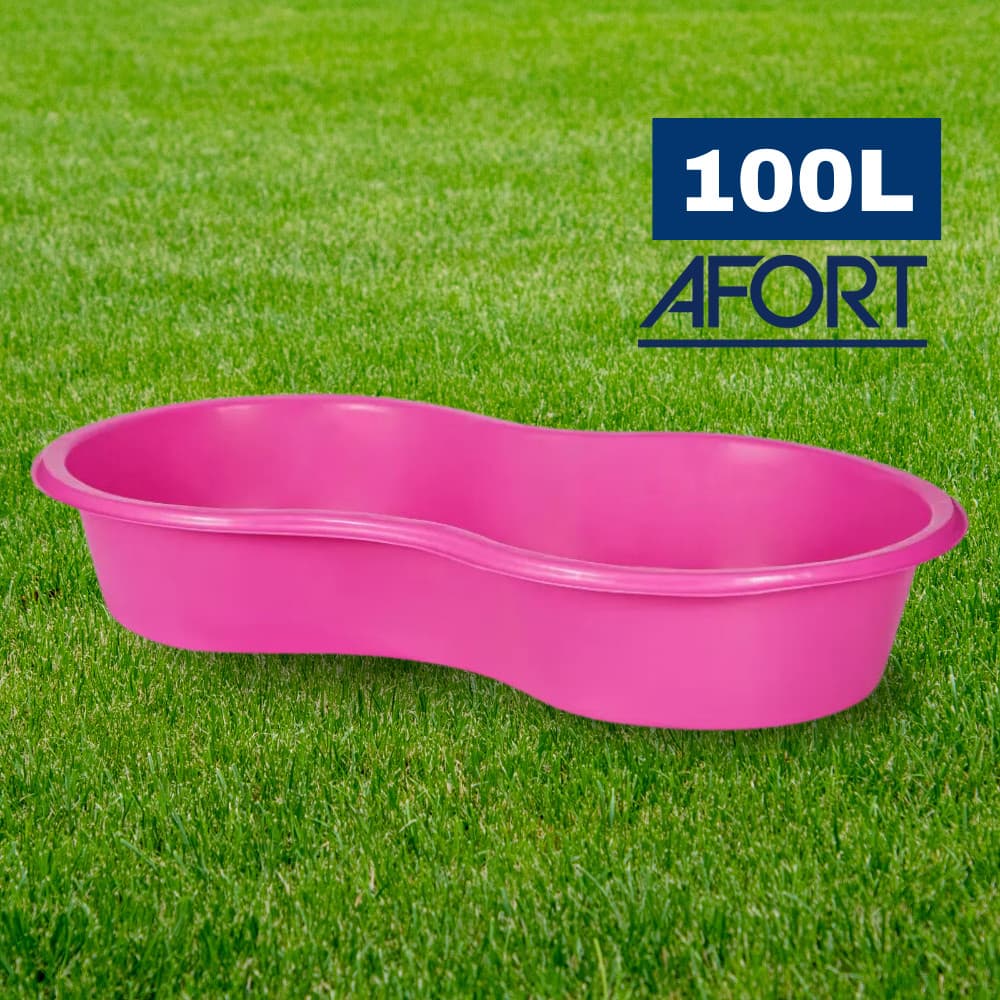 Piscina Feijão Infantil 100 Litros Rosa Sem Tampa Caixa Multiuso Polietileno Rígida Afort Criança Pet Verão Banheira