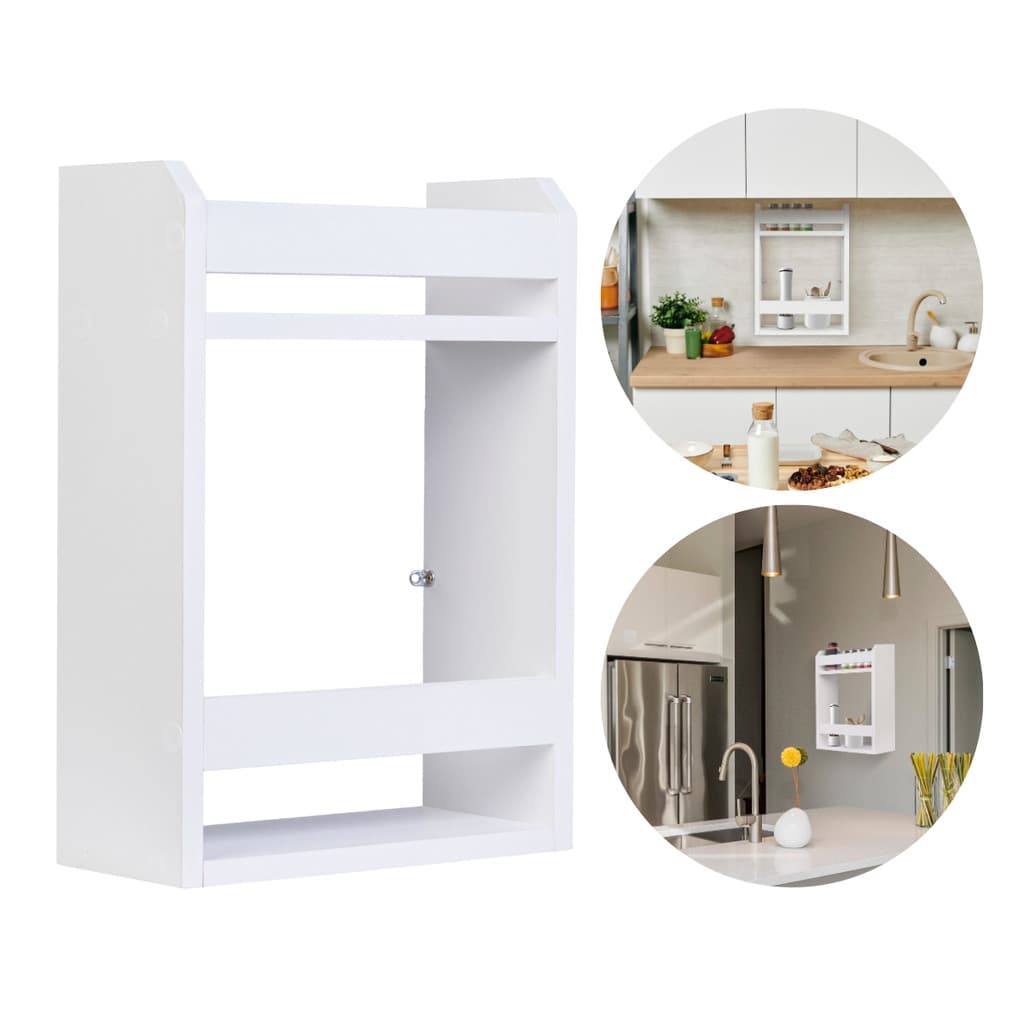 Nicho Cozinha MDF Marítimo 42x30x13 Com Porta Suporte Invisível Organizador
