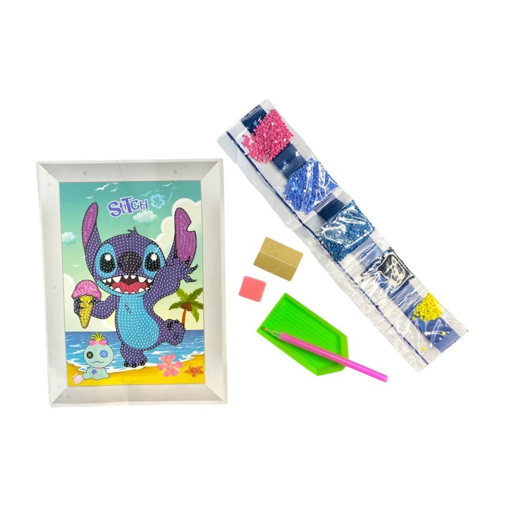 Stitch Pintura Diamante 5D Kawaii Brinquedo Educação Papelaria criativa volta as aulas