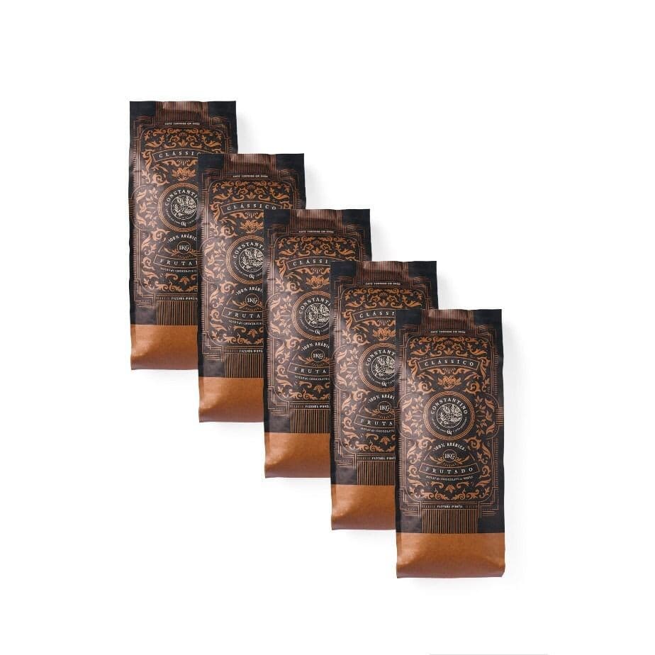 Kit 10kg Café Torrado Em Grãos Constantino 100% Arábica