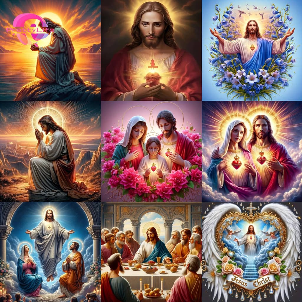 【 PL 】 Religious Tema , Deus & Santo Figura 5D Conjunto De Pintura Com Diamante Ponto Cruz De Cristal Decoração De Parede Doméstica 30x30cm/40x40cm/50X50CM