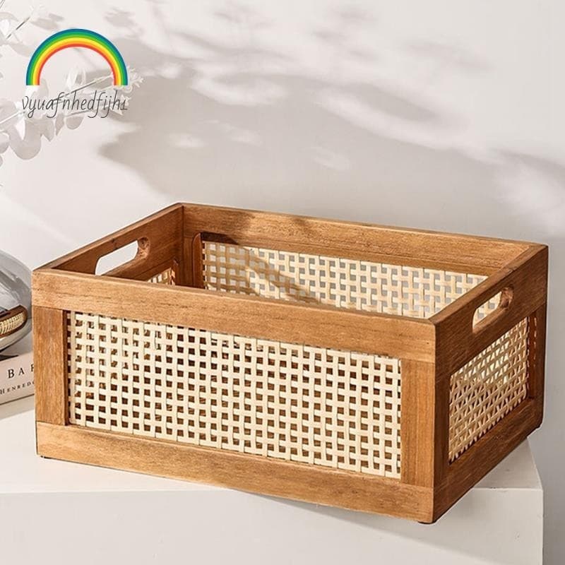 Cestas Decorativas Tecidas Para Armazenamento Cesta Organizadora De Viveiro Quarto Rattan Banheiro (L) Fácil De Usar