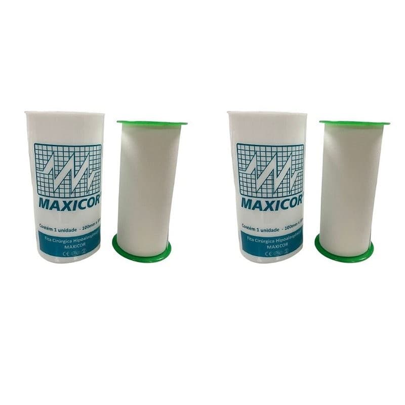 Kit C/2 Fitas Micropore Branca Cirúrgica 10cm X 10 Metros - Maxicor