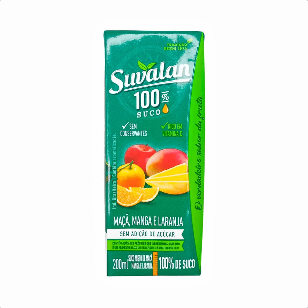 Suco Suvalan Maçã Laranja Manga 100% Natural 200ml