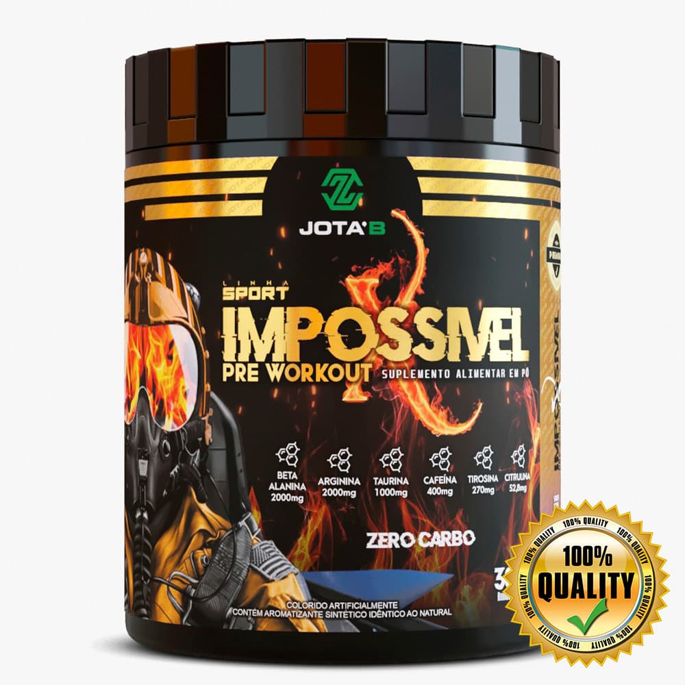 Pré-Treino com 400mg de Cafeína – Impossível X 300g – Energia para o Treino