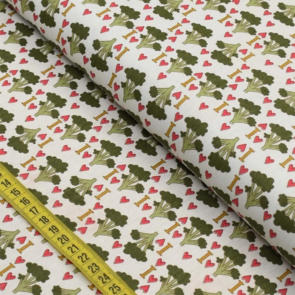 Tecido Estampado para Patchwork - Temperando : I Love Brócolis (0,50x1,40)