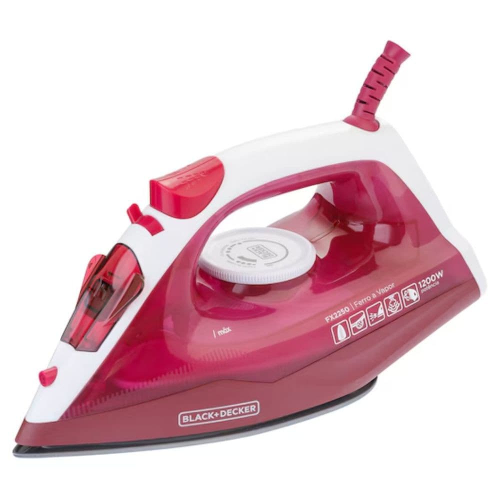 Ferro de Passar a Vapor Antiaderente Vapor Vertical FX2250 Black e Decker