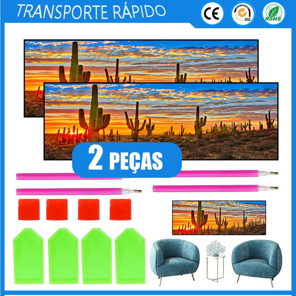 2x DIY pintura de diamante 5D ponto de diamante pintura cato pendurado pintura material de arte artesanal 120x40cm