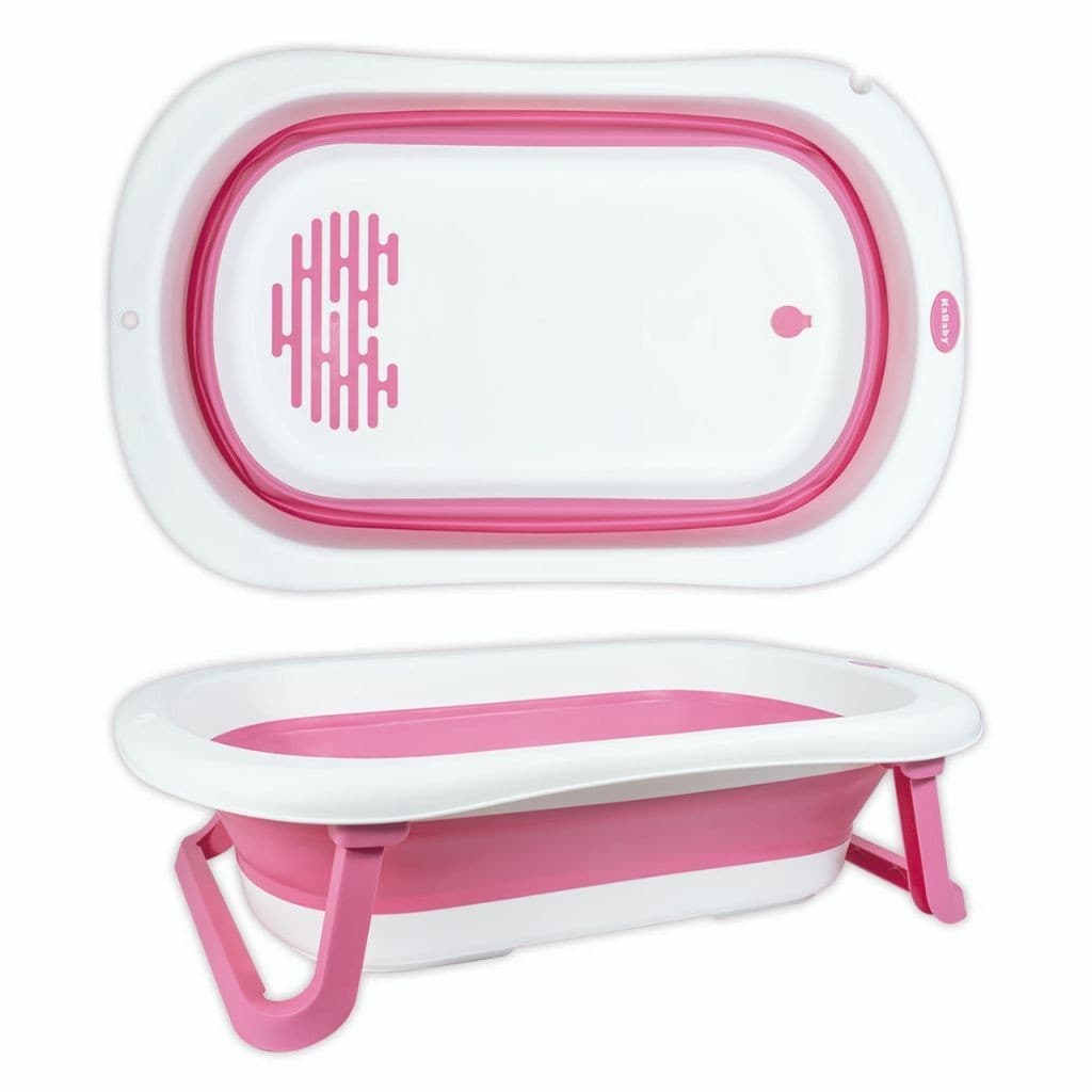 Super Banheira de Bebê Dobrável Antiderrapante - KaBaby/Rosa