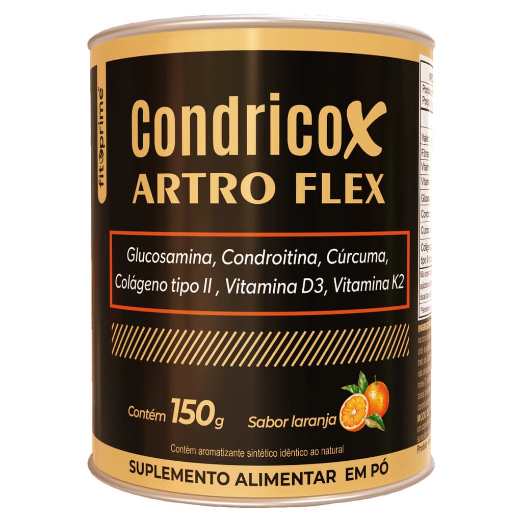 Condricox Artro Flex Pó 150G Glucosamina Condroitina Cúrcuma Vitamina D3 Vitamina K2 Lata