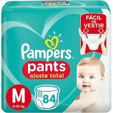 Fralda Pampers Pants Ajuste total M 84 Unidades Descartável Ajuste Total