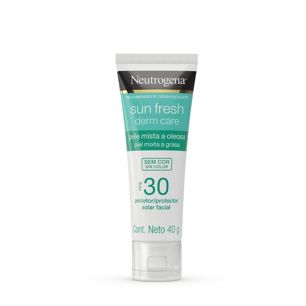 Protetor Solar Facial Pele Oleosa Neutrogena Sun Fresh Derm Care sem Cor FPS30 40g
