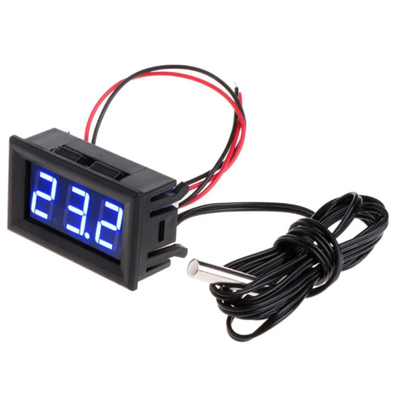 Termômetro Digital Piscina Aquario Som Automotivo, Medidor de Painel Monitor de Temperatura, Faixa de Medição -50-110 ℃ com Sonda de Temperatura, DC 5V-12V