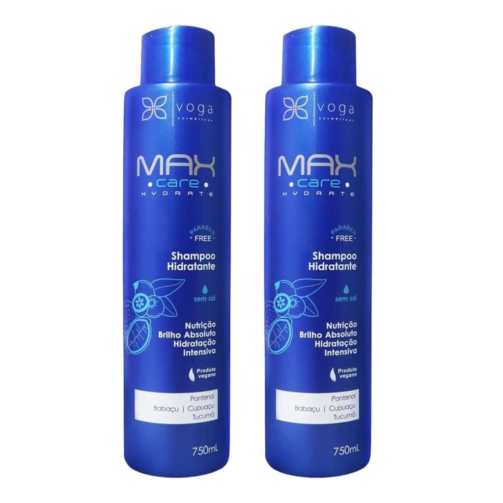 Kit 2 Shampoo Hidratante Max Care Hydrate Voga 750ml