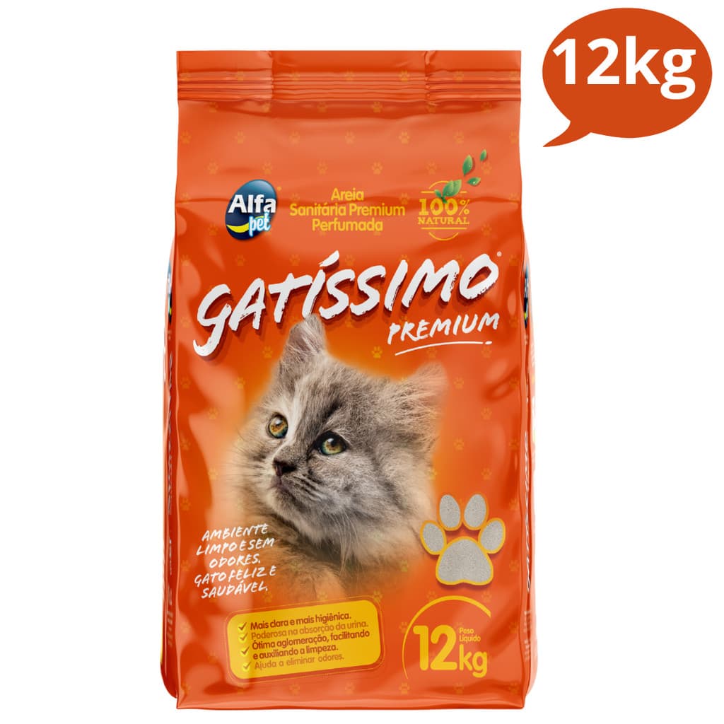 Areia Fina Sanitária Com Perfume Premium Higiênica Granulado Para Gatos Gatissimo .1.2.k.g.