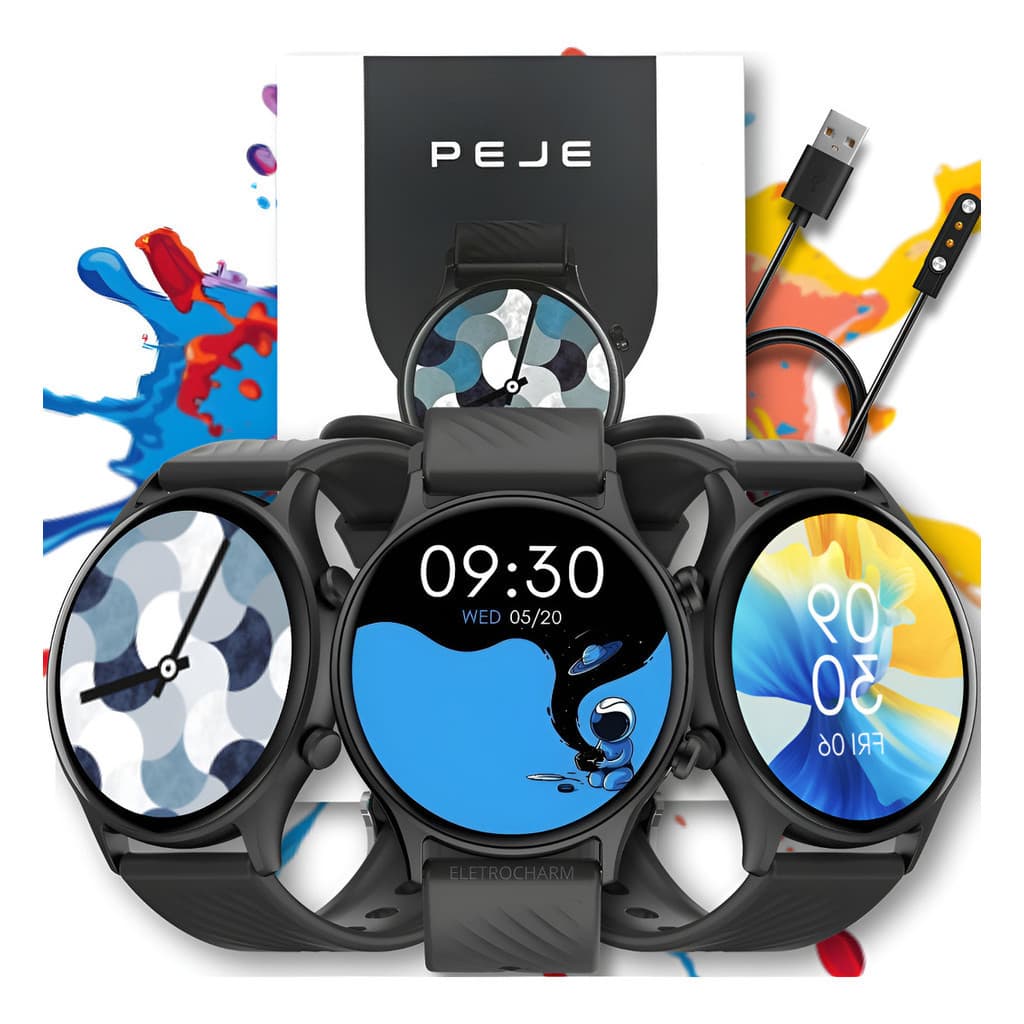 Relógio Inteligente Smartwatch ZW04 Redondo  IP68 Chamadas Bluetooth  Modos Esportivos e Notificações