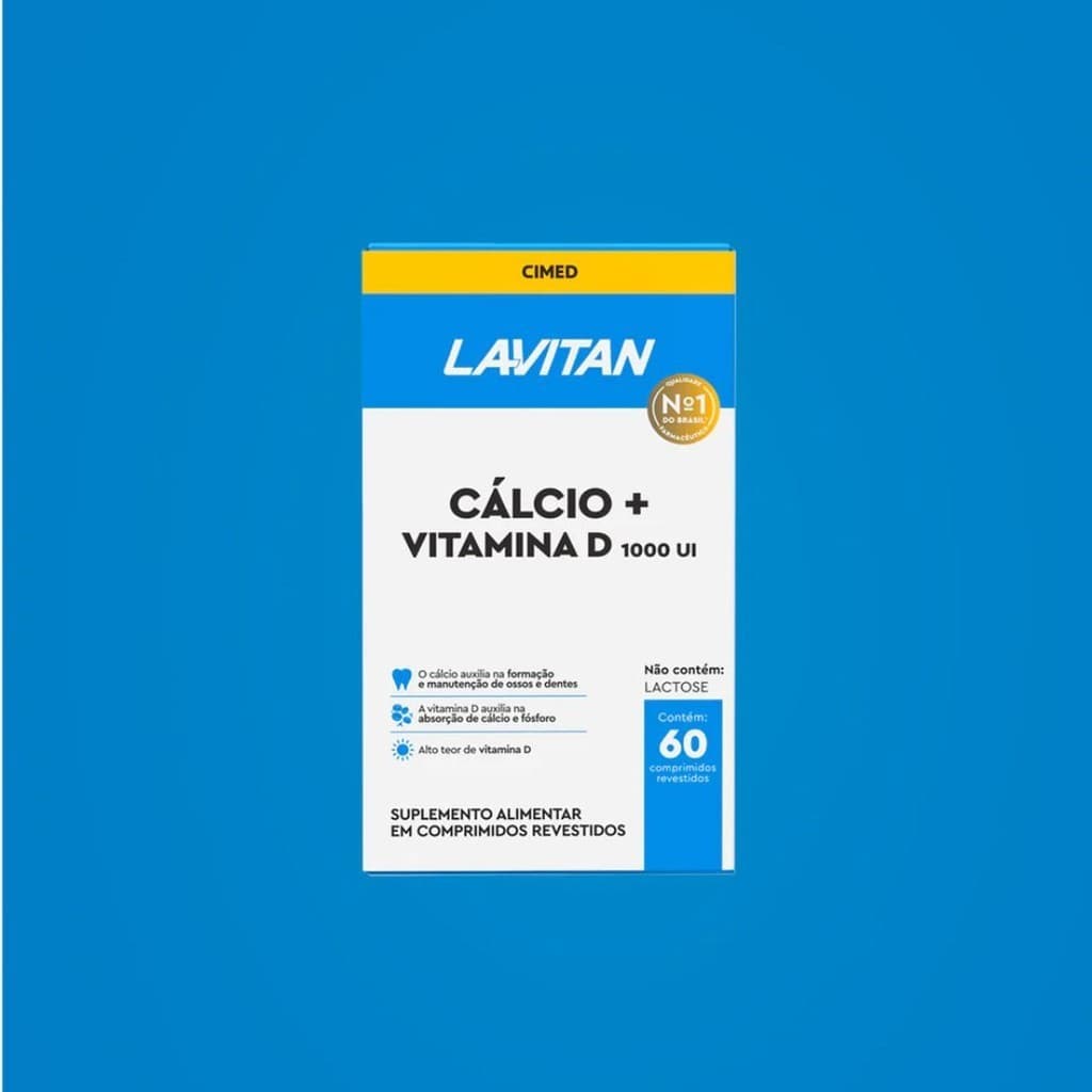 Suplemento Alimentar Lavitan Cálcio + Vitamina D 1000UI 60 Comprimidos