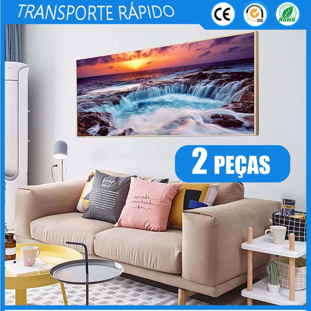 2x DIY pintura de diamante 5D ponto de pintura de diamante Pôr do sol à beira-mar material de arte artesanal 120x40cm