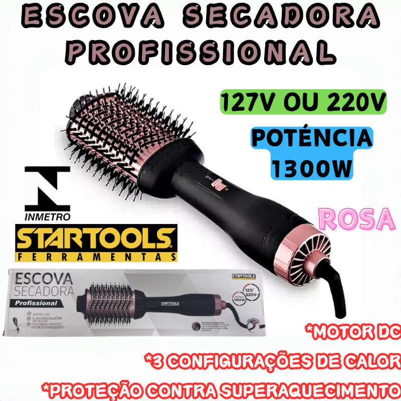 Escova Cabelo Secadora Profissional Motor Dc127 Ou 220V Poténcia1300W Protegem E Hidratam Os Fios