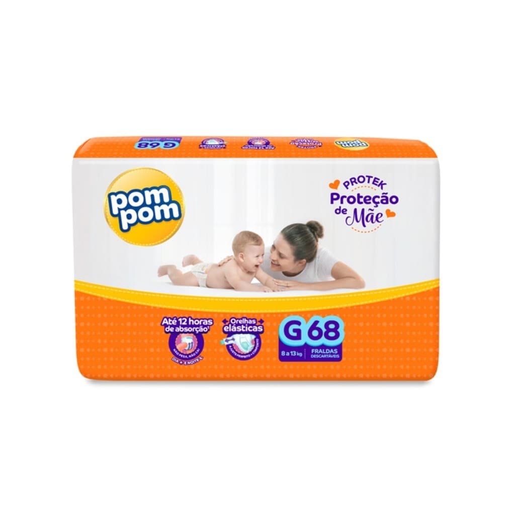 FRALDA INFANTIL POM POM PROTEK PROT.MÃE HIPER GRANDE C/68