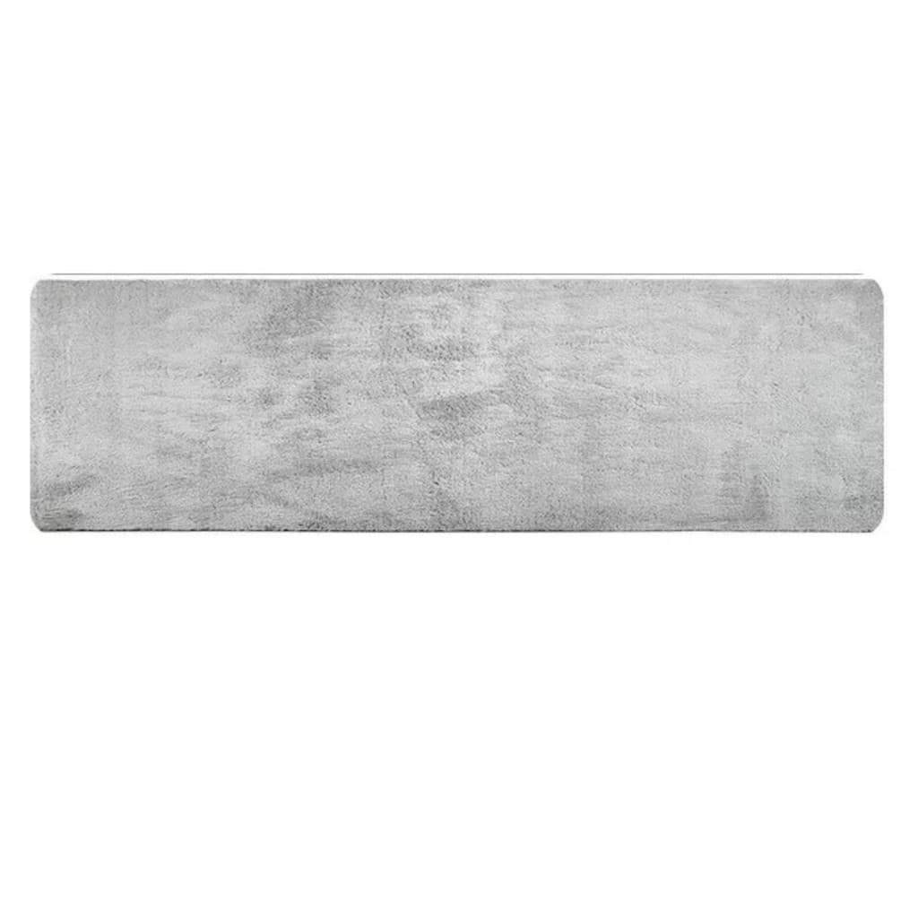 Tapete Passadeira Antiderrapante Sala Quarto Pelo Macio Apolo 66 x 250cm Prata