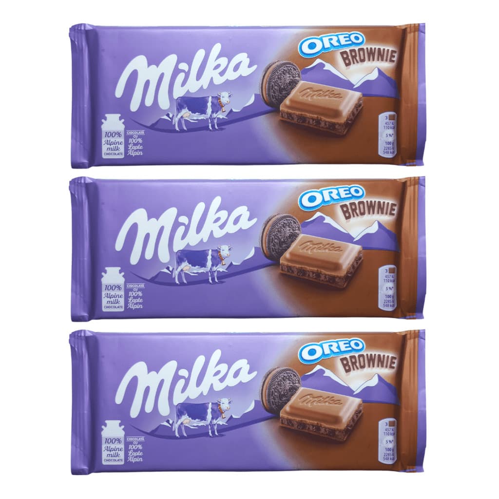 Kit 3 Barras Chocolate ao Leite Recheio Oreo Brownie