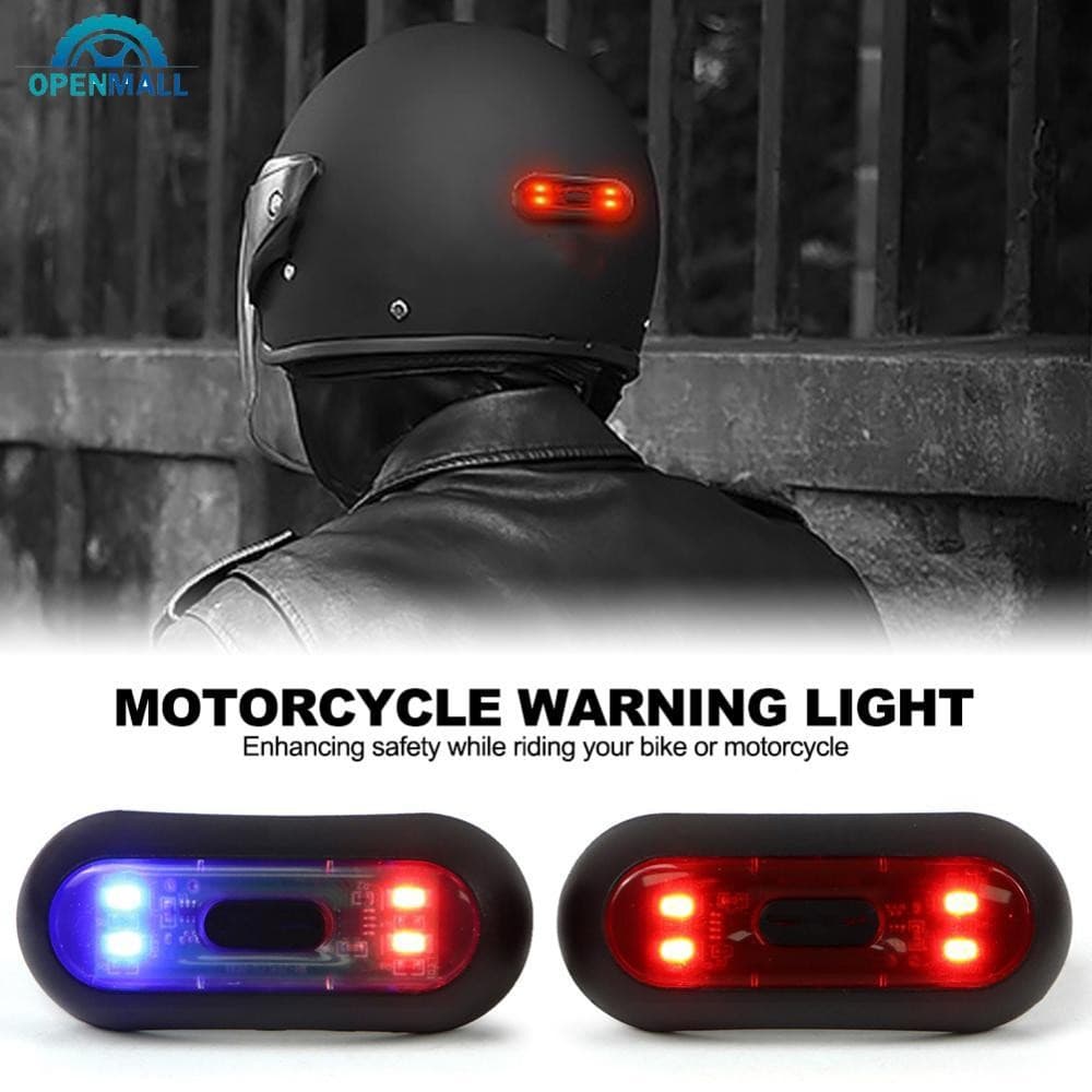OPENMALL Capacete Da Motocicleta Luz Led Recarregável Segurança Lanterna Traseira Bicicleta Motocicletas Acessórios USB 