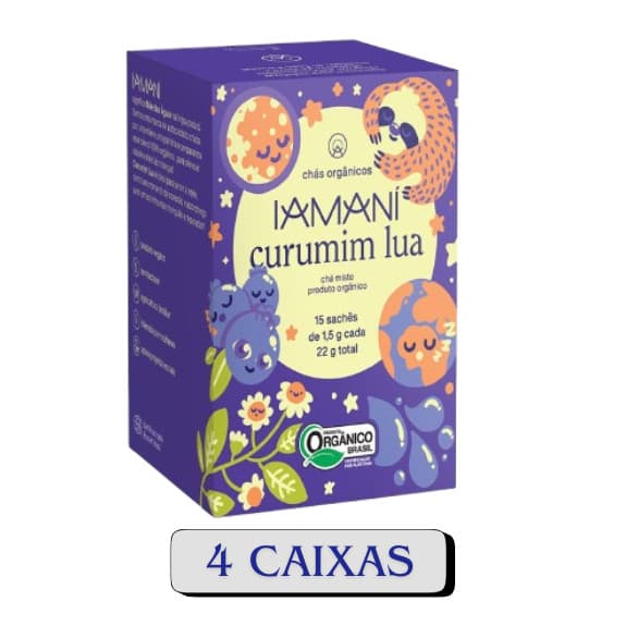 Chá Orgânico Curumim Lua 4 caixas 15 Sachês Iamaní