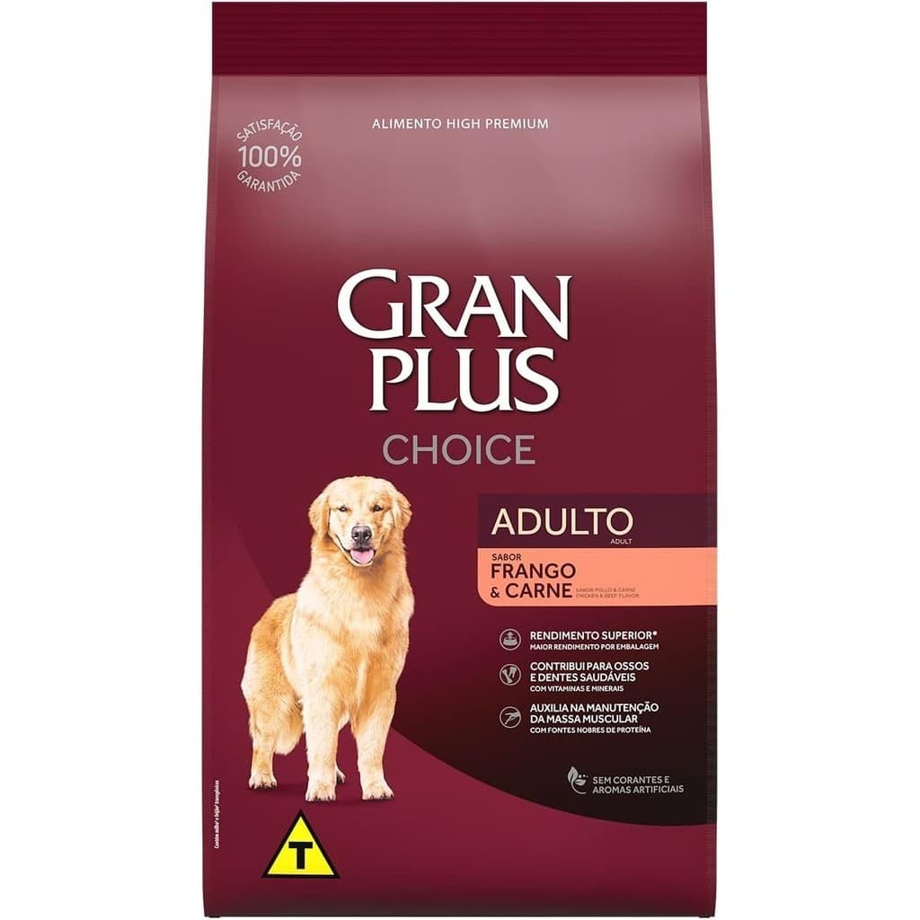 Racao Gran Plus Cães Choice Frango E Carne 15kg