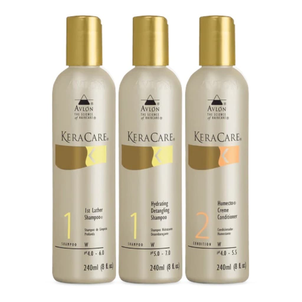 Kit Keracare Classic 1 Shampoo Hidratante 1 Shampoo Limpeza 1 Condicionador Humectante 240ml Avlon
