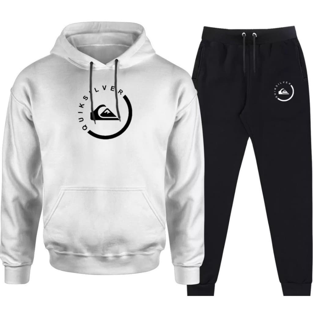 Conjunto de Moletom Quiksilver Redondo Grande Tecido de Alta Qualidade Flanelado