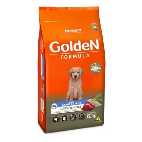 Alimento Golden  Formula Ração Cães Filhotes Carne E Arroz 15kg Premium Especial Cachorro Dog Pet