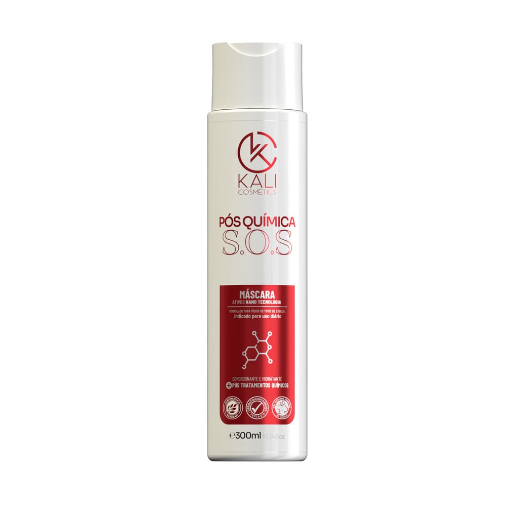 Máscara Hidratante SOS 300g Pós Química Kali Cosmetics Uso Diário