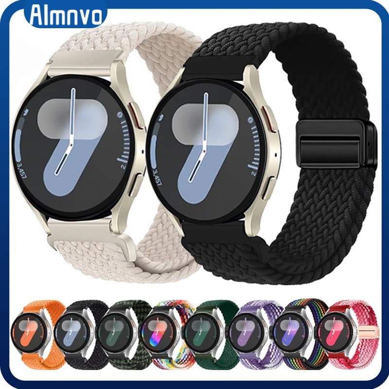 Pulseira De 20mm/22mm Nailon Para Relógio Smartwatch Samsung Galaxy Watch 7 FE 6 5/Huawei Watch GT/Amazfit/Garmin
