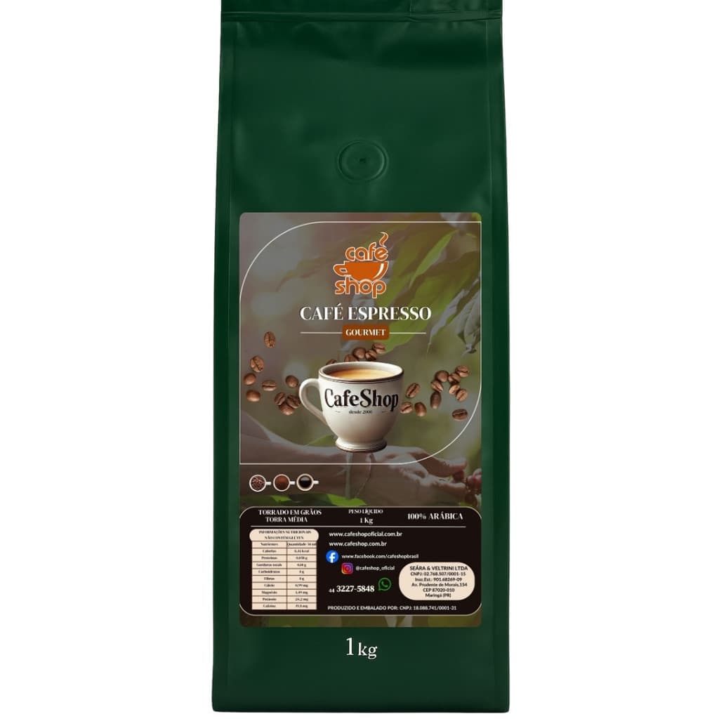 CAFÉ EM GRÃOS CAFESHOP GOURMET - KG