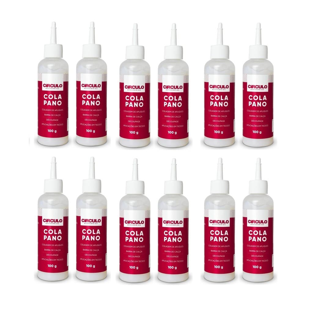 Kit 12 Colas De Pano Tecido 100g 403024 - Círculo Fixação Resistente para Patchwork e Bordados