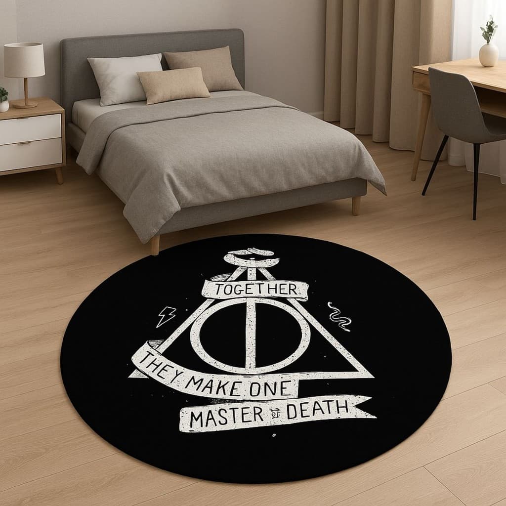 Tapete Redondo Decorativo 88cm Antiderrapante para Sala e Quarto 2119