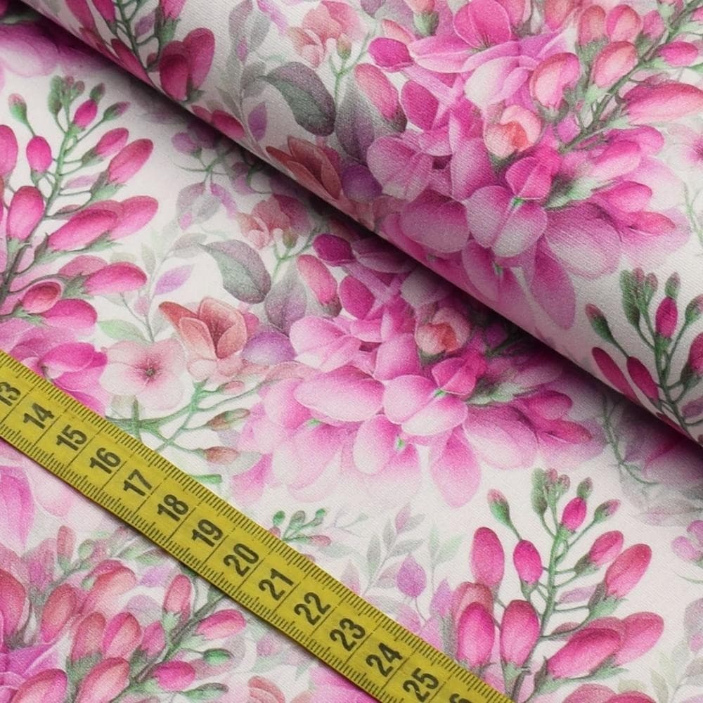 Tecido Estampado para Patchwork - Secret Garden : Floral Glicinias (0,50x1,40)
