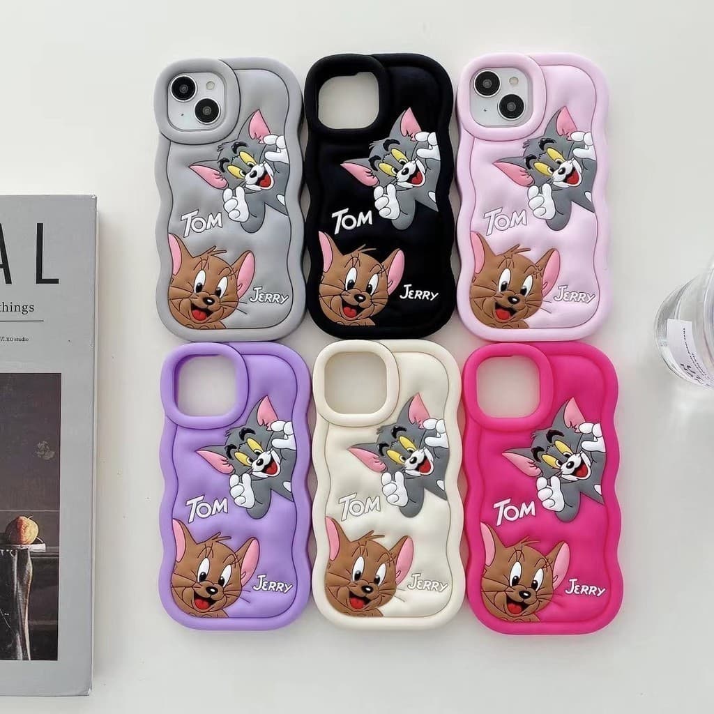 Capinha iphone 11/12/13/14/15 Pro max,Capinha 3d de silicone,Capa de telefone de silicone, várias cores disponíveis, Tom E Jerry,Aplicável iPhone 11,12,13,14,15,11PM,12PM,13PM,14PM,15PM