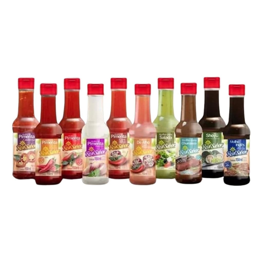 Kit De 4, 8,12 ou 24 Molhos 150ml Real Sabor Temperos E Condimentos