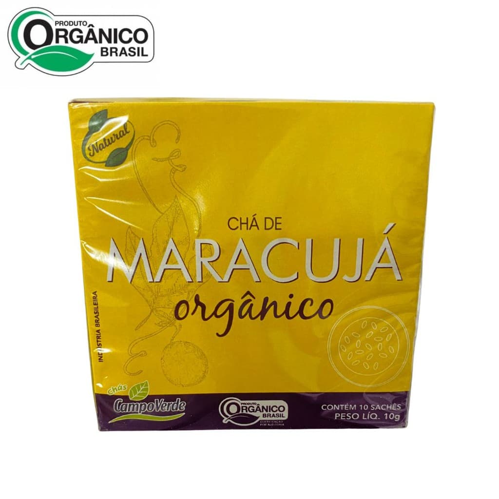 Chá do Fruto de Maracujá Orgânico Campo Verde Caixa 10 Sachês