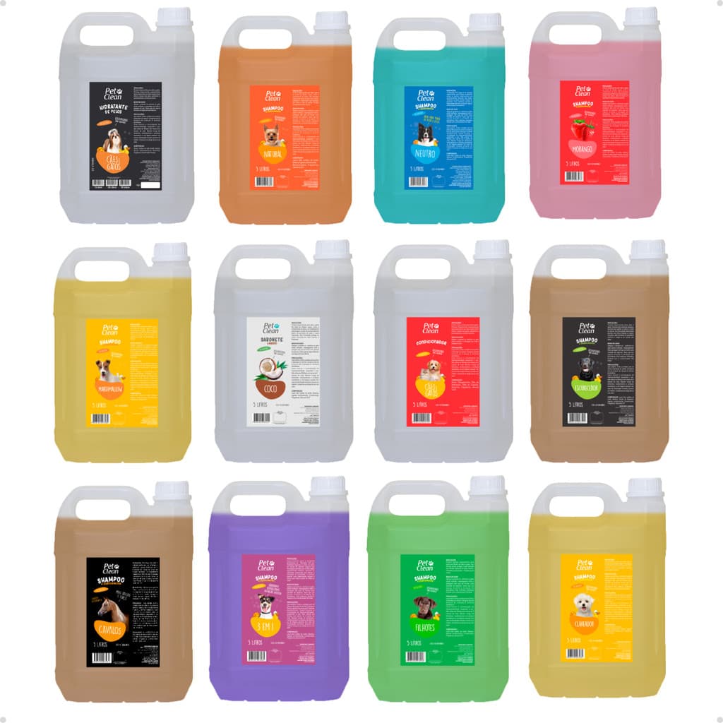 Shampoo e Condicionador Banho Pet Shop para Cachorro e Gato 5L Pet Clean - Vários Aromas